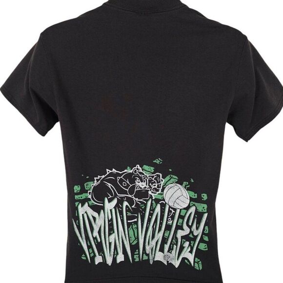 Vintage Virgin Valley Bulldogs T Shirt Mens Size Small Black Y2K Volleyball - Picture 3 of 6